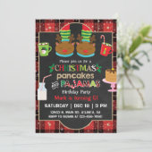 Weihnachtsgebäck und Pajamas Party. Einladung (Stehend Vorderseite)