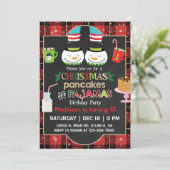Weihnachtsgebäck und Pajamas Party. Einladung (Stehend Vorderseite)