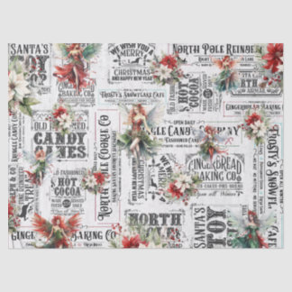 Weihnachtsgebäck und Vintage Typografie Seidenpapier