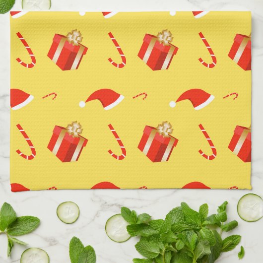 Weihnachtsgebäck Weihnachtsmannmütze Geschirrtuch (Gefaltet)