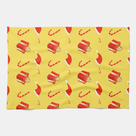 Weihnachtsgebäck Weihnachtsmannmütze Geschirrtuch (Horizontal)