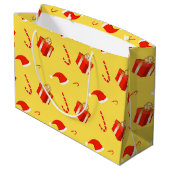 Weihnachtsgebäck Weihnachtsmannmütze Große Geschenktüte (Rückseite Schrägansicht)