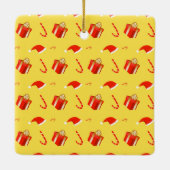 Weihnachtsgebäck Weihnachtsmannmütze Keramikornament (Rückseite)