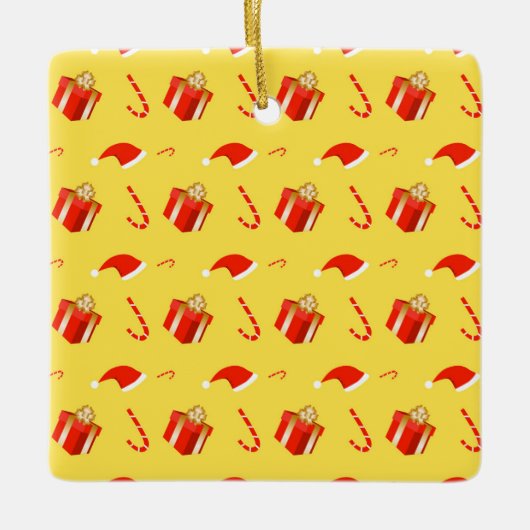 Weihnachtsgebäck Weihnachtsmannmütze Keramikornament (Vorderseite)