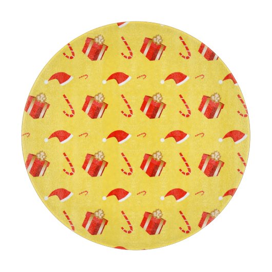 Weihnachtsgebäck Weihnachtsmannmütze Schneidebrett (Vorderseite)