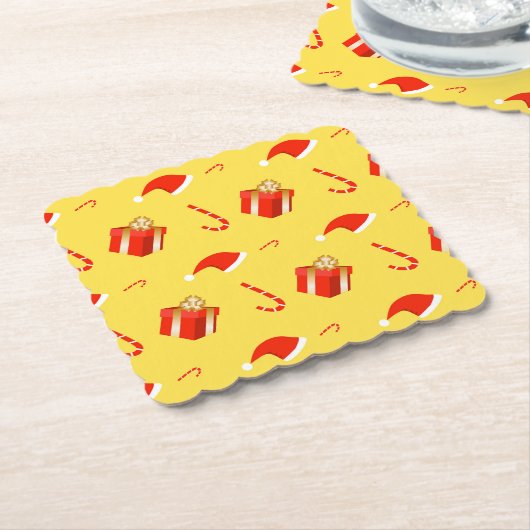 Weihnachtsgebäck Weihnachtsmannmütze Untersetzer (angewinkelt)