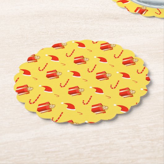 Weihnachtsgebäck Weihnachtsmannmütze Untersetzer (angewinkelt)