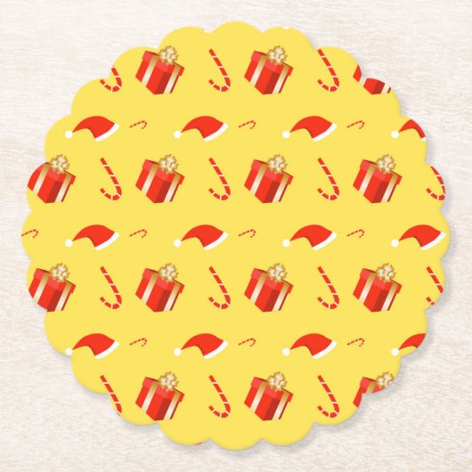 Weihnachtsgebäck Weihnachtsmannmütze Untersetzer (Vorderseite)