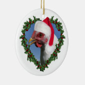 Weihnachtsgebäck * Weißer Plymouth Rock Keramik Ornament (Rechts)