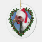 Weihnachtsgebäck * Weißer Plymouth Rock Keramik Ornament (Links)