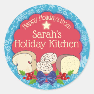 Weihnachtsgebäck Zimtwürfel aus der Küche Runder Aufkleber
