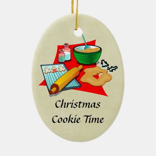 Weihnachtsgebäck - Zutaten Bäcker Keramikornament (Hinten)