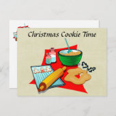 Weihnachtsgebäck Zutaten Backwaren Feiertagspostkarte (Vorne/Hinten)