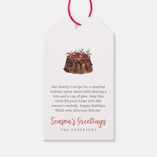 Weihnachtsgebackene Leckerei Geschenkanhänger (Rückseite)