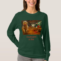 Weihnachtsgebärde Shirt Frauen goldendoodle