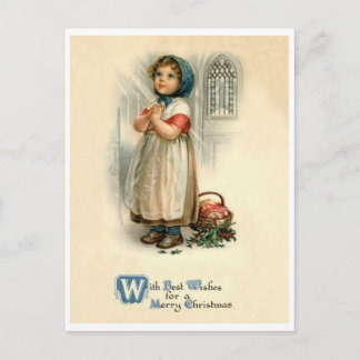 Weihnachtsgebet kleines Mädchen, religiös, vintage Postkarte