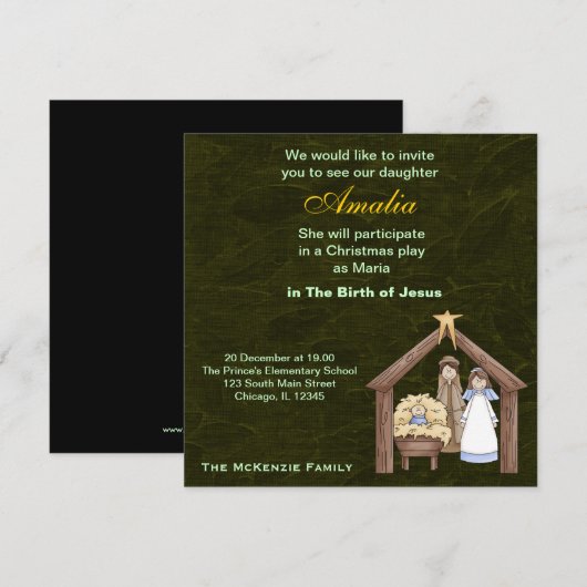 Weihnachtsgebete Einladung (Vorne/Hinten)