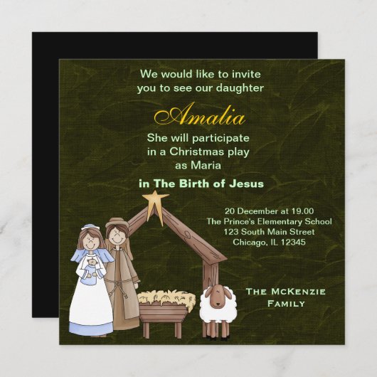 Weihnachtsgebete Einladung (Vorne/Hinten)