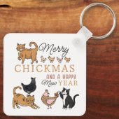 Weihnachtsgebete Katzen und Hühner Schlüsselanhänger (Rückseite)