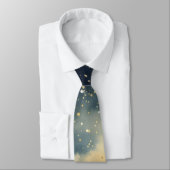 Weihnachtsgebirge Bäume Skyline Sterne Blau Grau Krawatte (Gebunden)