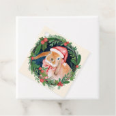 Weihnachtsgebirge Bunny Rabbit Wreath Grüne Geschenkanhänger (Beispiel)