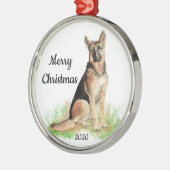 Weihnachtsgebirge Deutscher Schäferhund Ornament Aus Metall (Links)