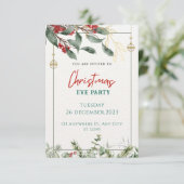 Weihnachtsgebirge in Grün und Rot - Party Einladung (Stehend Vorderseite)