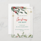 Weihnachtsgebirge in Grün und Rot - Party Einladung (Vorne/Hinten)