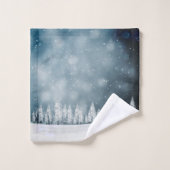 Weihnachtsgebirge und Bäume Handtuchbad Set (Waschlappen)