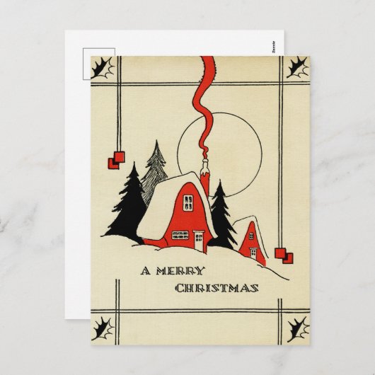 Weihnachtsgebirge Vintage Postkarte (Vorne/Hinten)