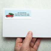 Weihnachtsgebirge Vintager Roter LKW Schneeflocken