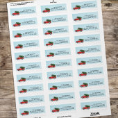 Weihnachtsgebirge Vintager Roter LKW Schneeflocken