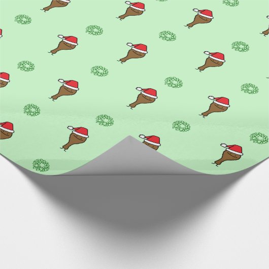 Weihnachtsgebratenes Hühnerbein Geschenkpapier (Ecke)