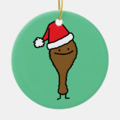 Weihnachtsgebratenes Hühnerbein Keramik Ornament (Vorne)