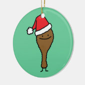 Weihnachtsgebratenes Hühnerbein Keramik Ornament (Links)