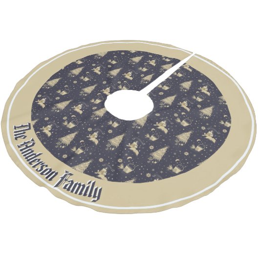 Weihnachtsgebräuche Polyester Weihnachtsbaumdecke (Schrägansicht)