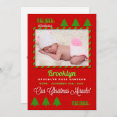 Weihnachtsgeburt Ankündigung Baby Foto (Vorne/Hinten)