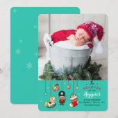 Weihnachtsgeburt Ankündigung mit Foto (Vorne/Hinten)