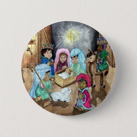 WeihnachtsGeburt Christi Button (Vorderseite)