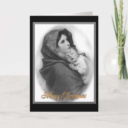 WeihnachtsGeburt Christi die Modonna religiöse Feiertagskarte (Vorderseite)