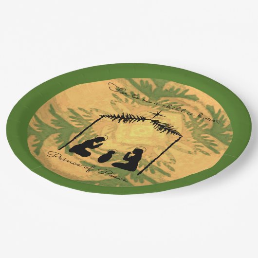 WeihnachtsGeburt Christis-Collage Pappteller (Schrägansicht)