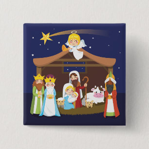 WeihnachtsGeburt Christis-Szene Button