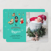 Weihnachtsgeburt des Fotos Ankündigung (Vorne/Hinten)