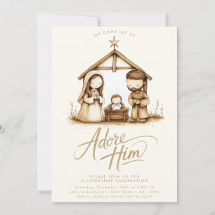 Weihnachtsgeburt Jesu Krippen Religiöses Weihnacht Einladung