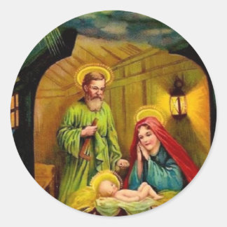 Weihnachtsgeburt Jesu Runder Aufkleber