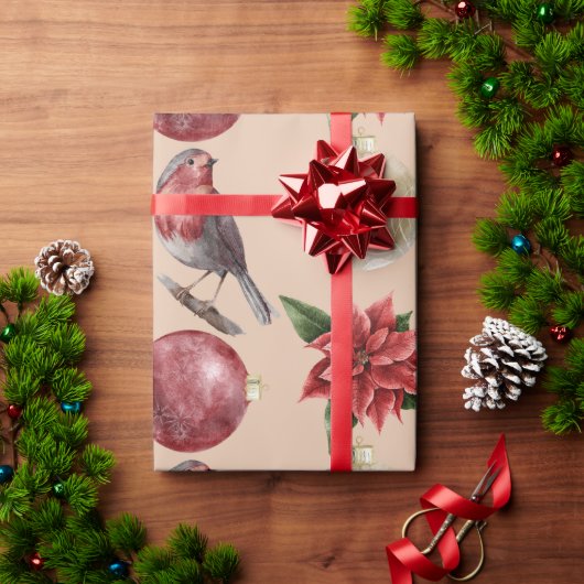 Weihnachtsgeburt Poinsettias Ornaments XMas Geschenkpapier (Feiertagsgeschenk)