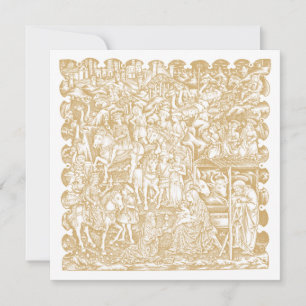 Weihnachtsgeburt Renaissance-Ära Holzschnitt Feiertagskarte