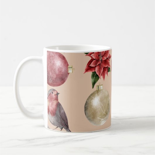 Weihnachtsgeburten Baubles Muster Kaffeetasse (Links)