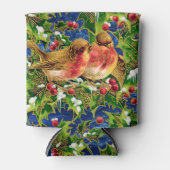 Weihnachtsgeburten Holly Imitate Gold Muster Dosenkühler (Vorderseite)