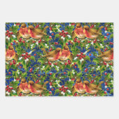 Weihnachtsgeburten Holly Imitate Gold Muster Geschenkpapier Set (Vorderseite 3)